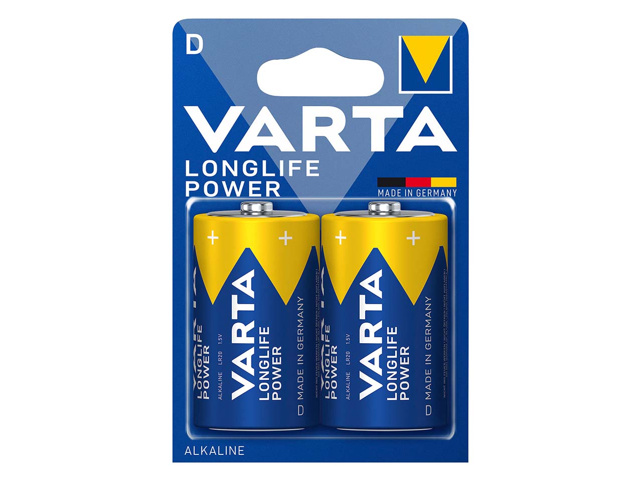 2er-Pack Varta Alkaline Batterien 'Longlife Power' Mono D, 1,5 V, LR20