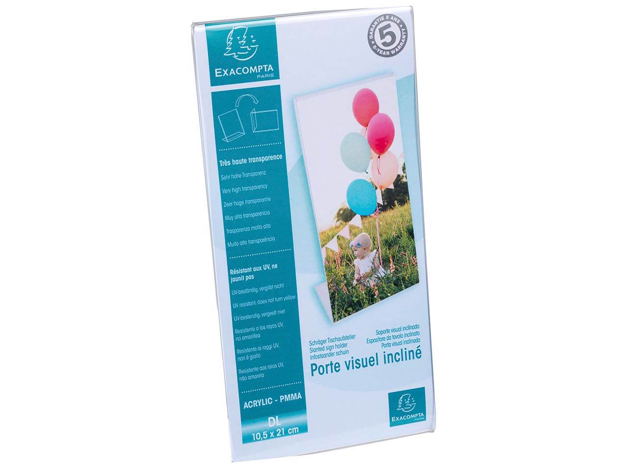 Exacompta Tischaufsteller abgeschrägt "Exacryl" aus PMMA, vertikal, DIN lang, 10 x 21 cm Exacompta Tischaufsteller abgeschrägt "Exacryl" aus PMMA, vertikal, DIN lang, 10 x 21 cm