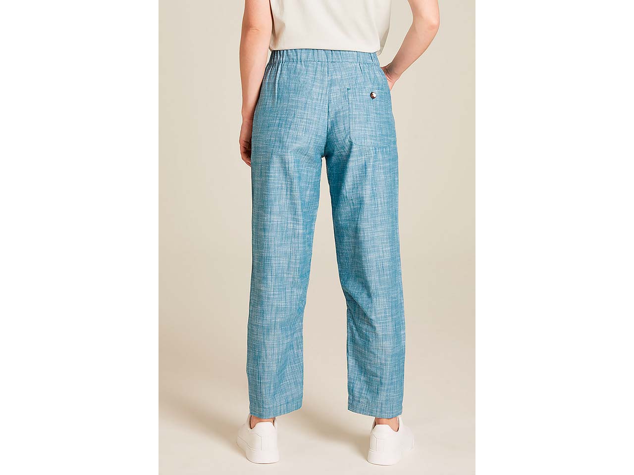 tranquillo Bio-Damen-Hose im Jogger-Style in Leinenoptik, teal, Gr. 36