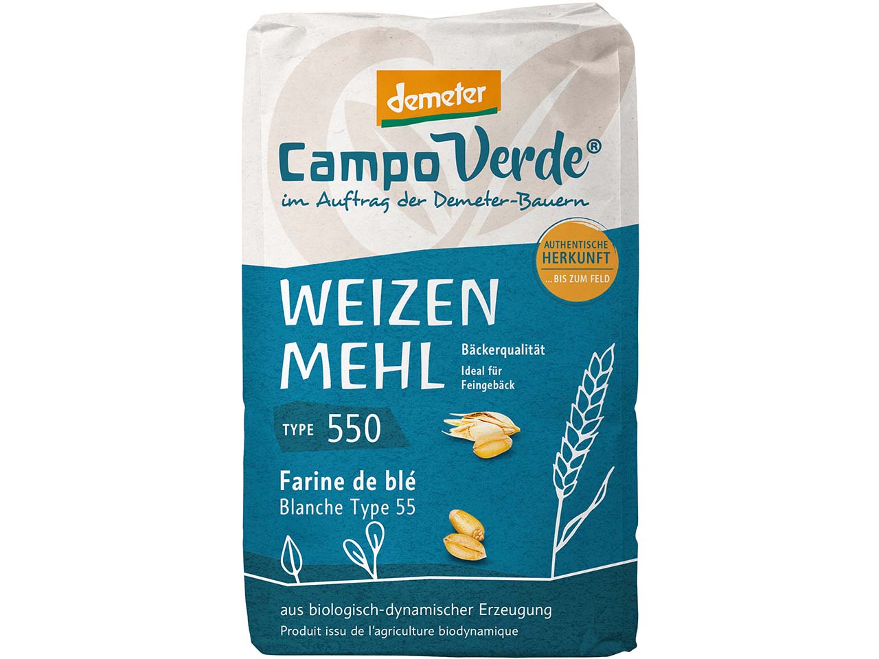 Campo Verde Bio-Weizenmehl Type 550, 1000 g