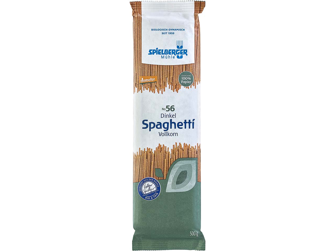 Spielberger Mühle Bio-Dinkel-Spaghetti Vollkorn, 500 g