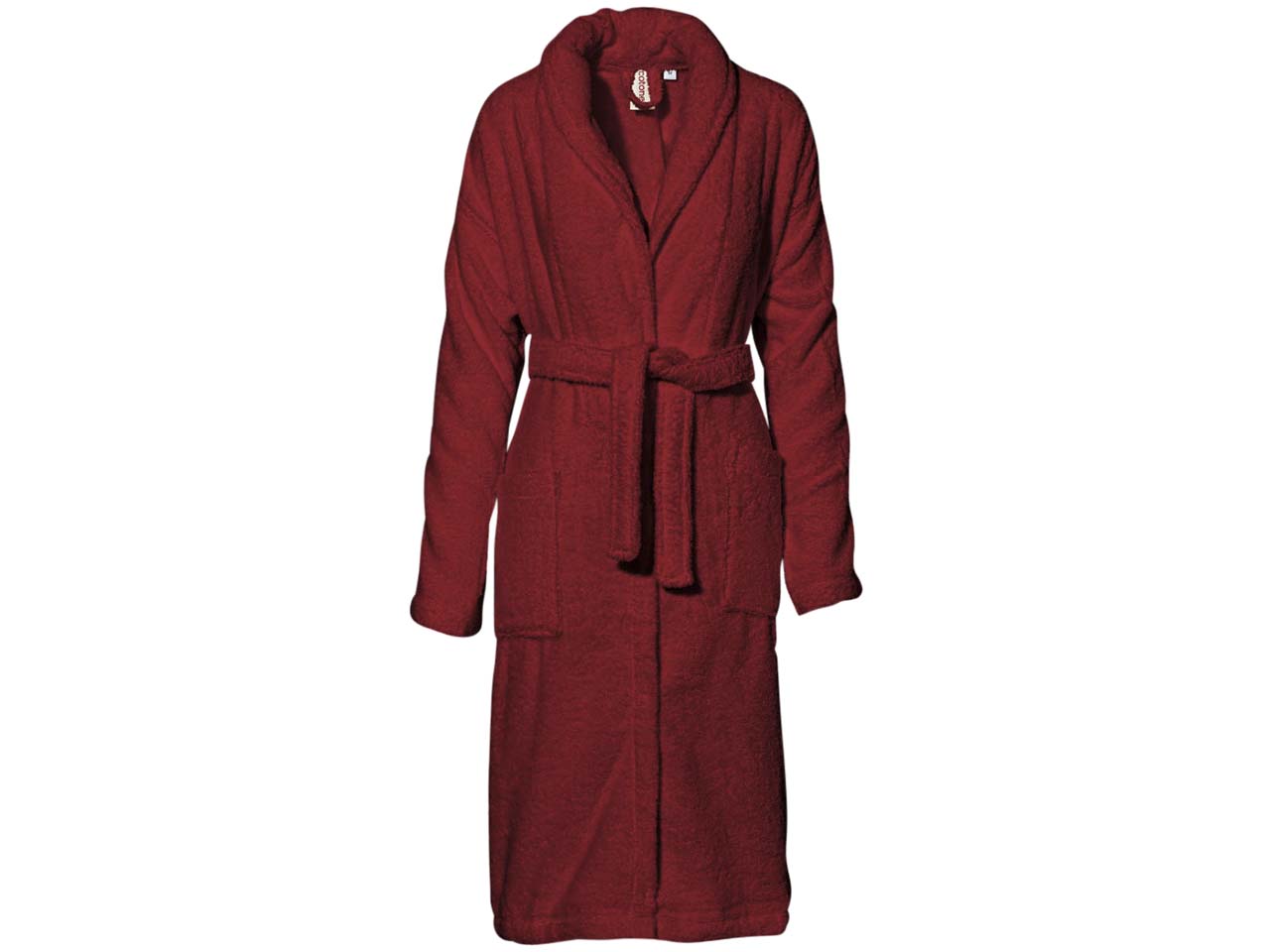 Cotonea Frottier Bademantel aus Bio-Baumwolle, Gr. S, bordeaux