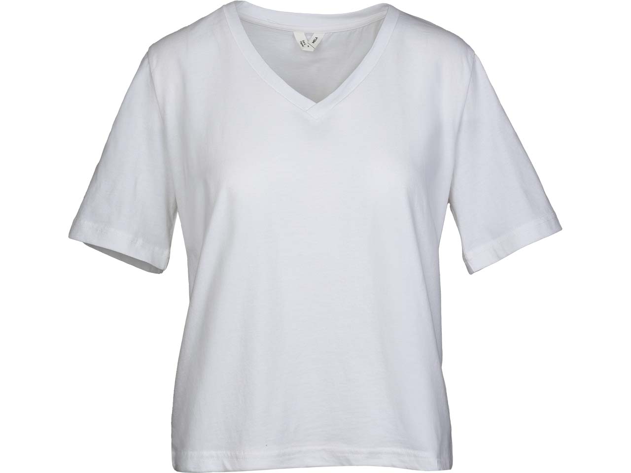 MELA Bio-Damen-T-Shirt "ANKITA" mit V-Ausschnitt, weiß, Gr. L