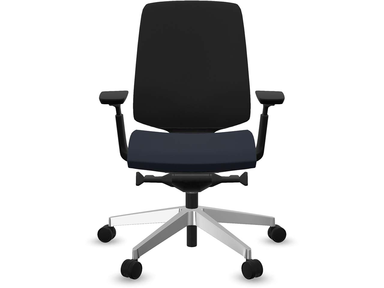 Profim Bürodrehstuhl "LIGHT UP" mit Armlehnen, Gestell: silber, Sitz: blau