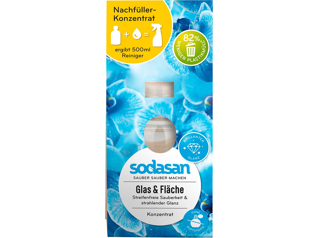 Sodasan Nachfüllung für Glas- und Flächenreiniger, Konzentrat, 100 ml