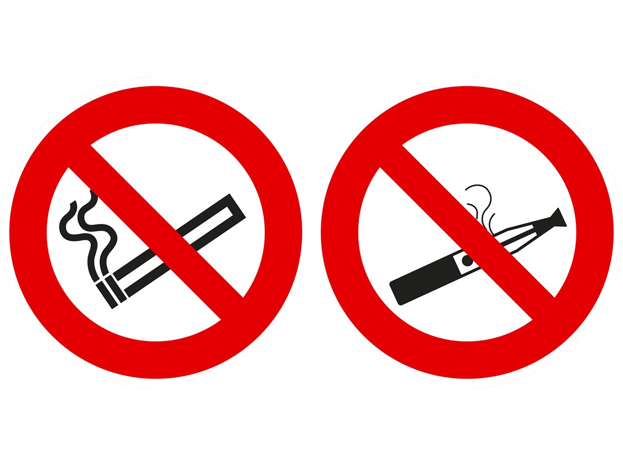 Exacompta Hinweisschild "Rauchen und E-Zigarette verboten" 700µ, PP, 30 x 15 cm