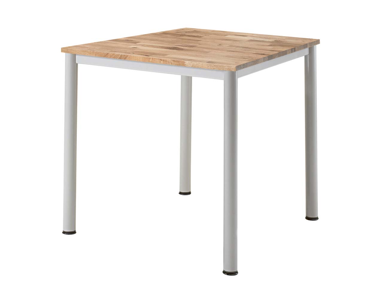 Schreibtisch "CONTACT Base" höheneinstellbar, 80 x 80 cm, silber, Eiche geölt