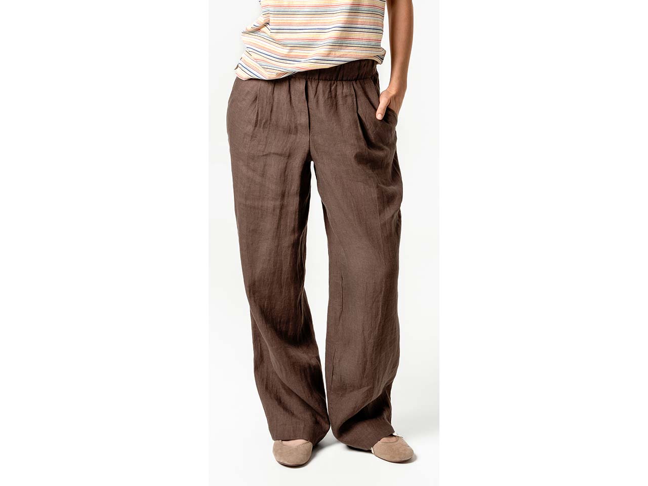 Living Crafts Damen-Leinen-Hose 'AAREN' mit Seitentaschen & Gesäßtasche, earth, Gr. 36