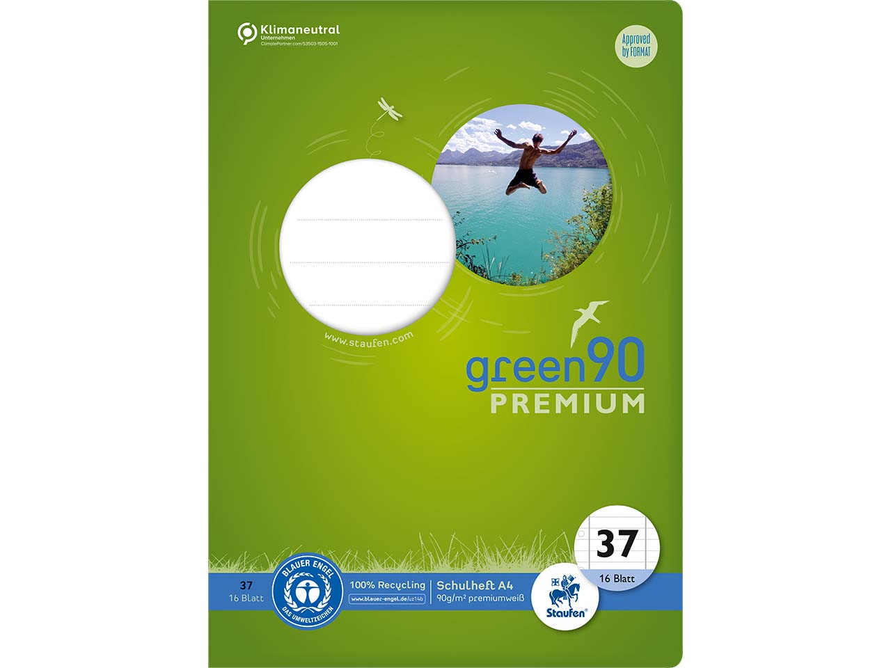 Staufen Schulheft "green" DIN A4, 90g/m², Lineatur 37