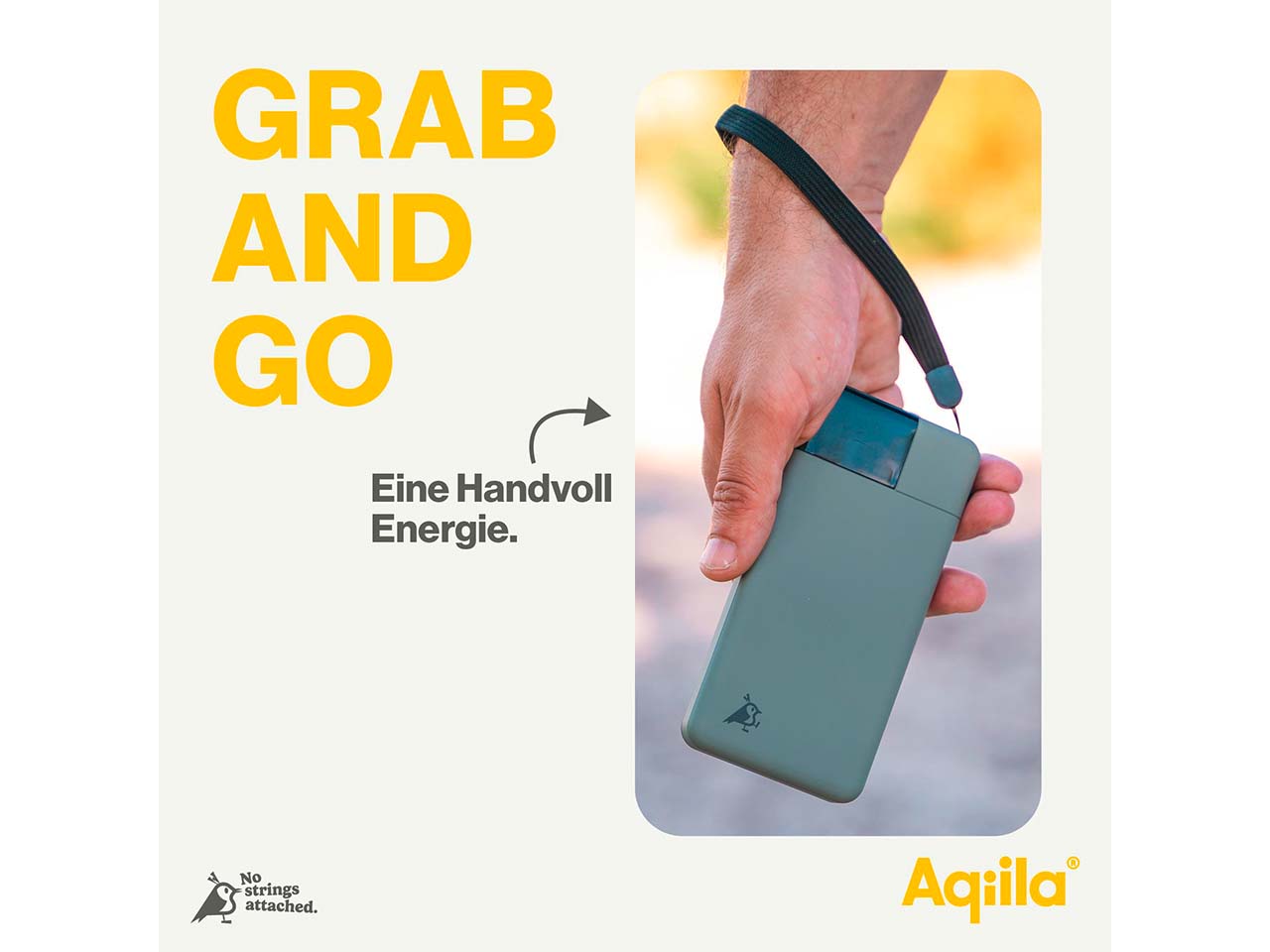 Aqiila Powerbank "Powerbird B10" 10.000 mAh, moosgrün