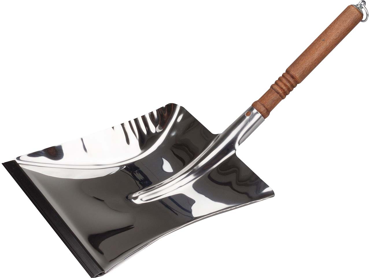 Kehrschaufel aus Edelstahl mit Gummilippe