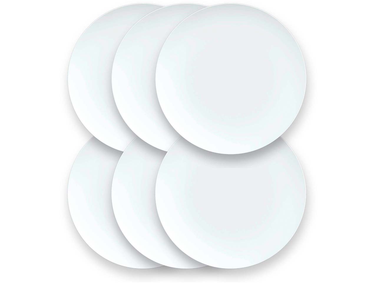 Mäser Desserttellerset 6-tlg. "Saturno Coupe" Porzellan, weiß