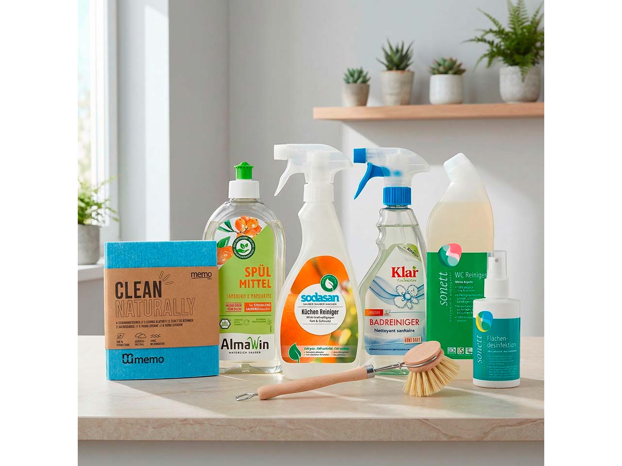 Bio-Reinigungsset "Basis" für Küche, Bad & WC, 7er-Set
