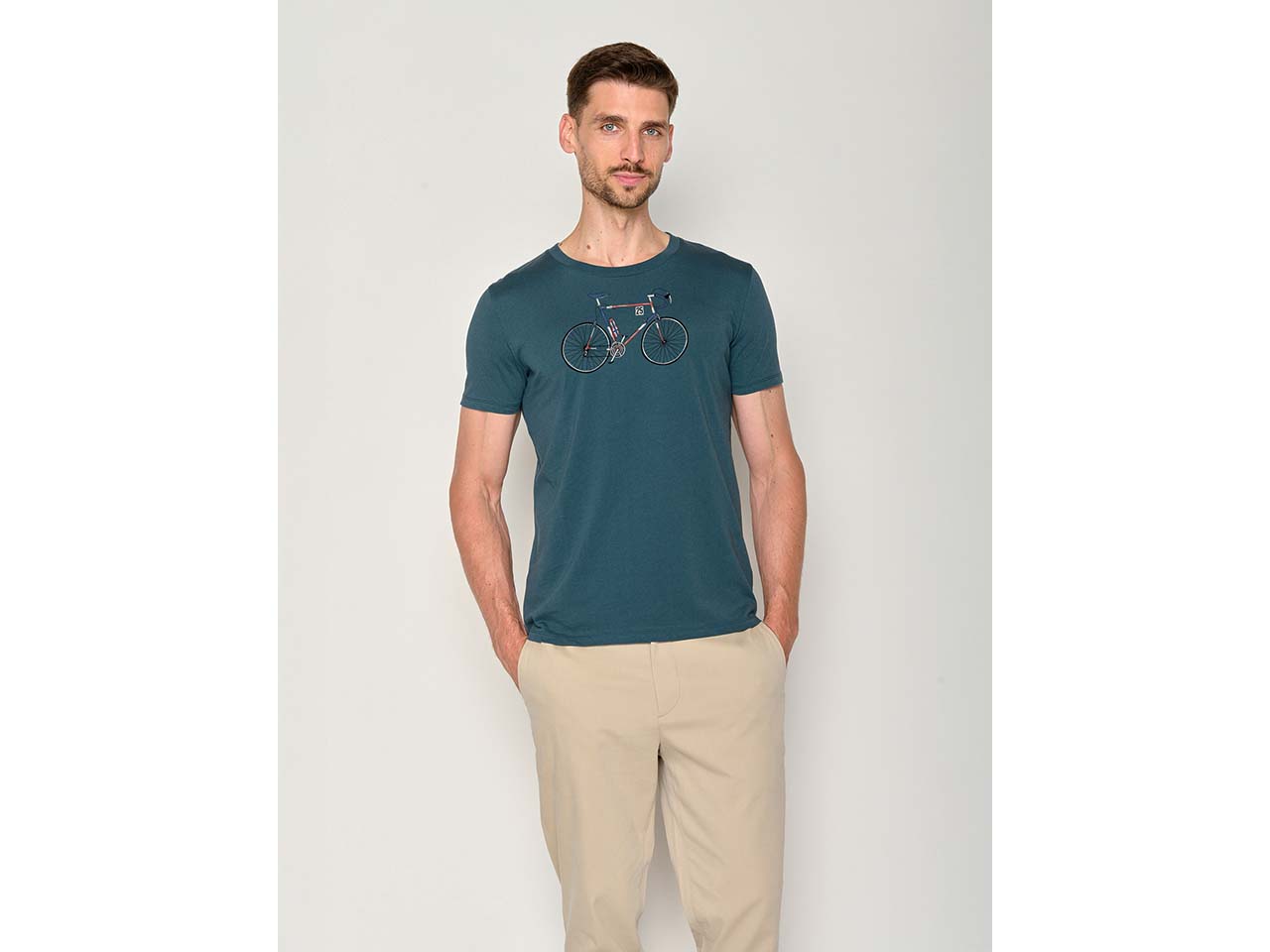 GREENBOMB Bio-Herren-T-Shirt 'Mikkel' mit Rundhalsausschnitt, blue stone, Gr. XL