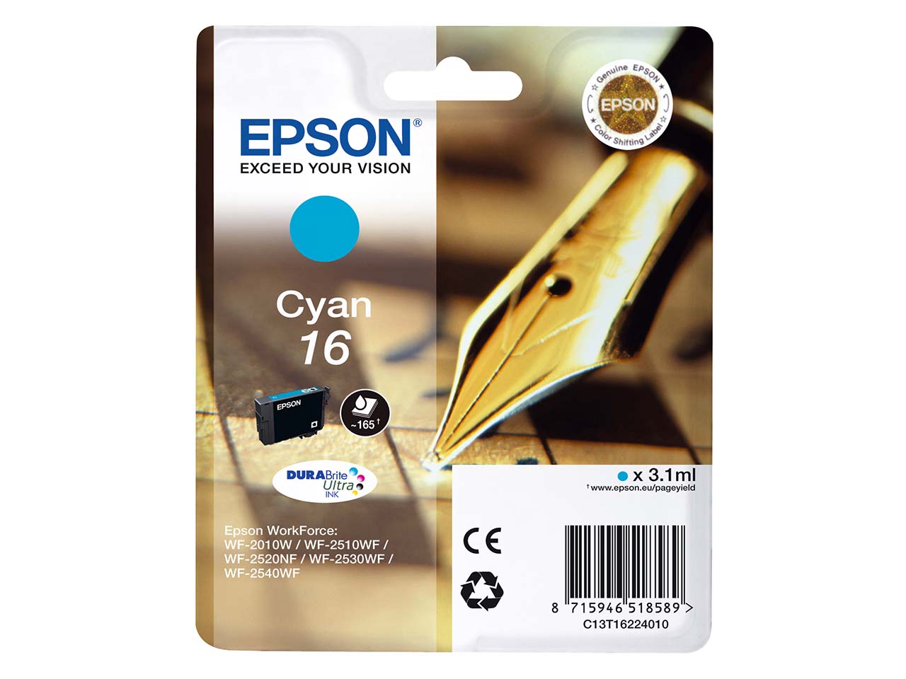Epson Tintenpatrone T1622/ 16 cyan