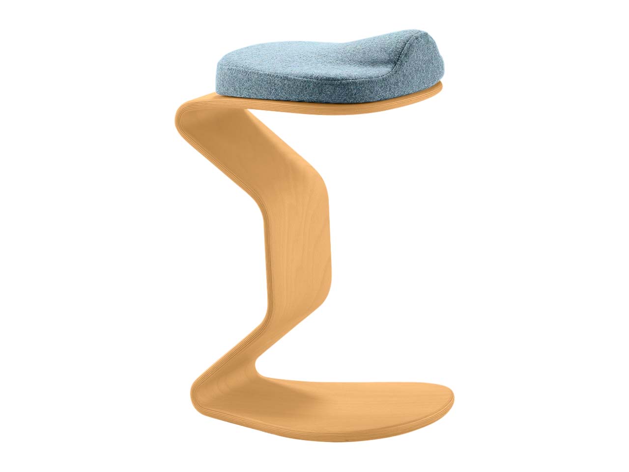 Bewegungshocker "Ercolino medium" mit 3D Sitz, Buche, blau