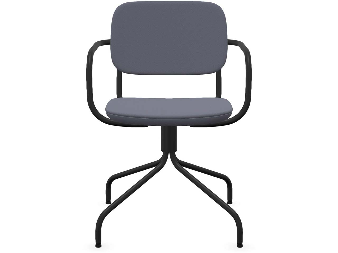 Profim Besucherstuhl "NORMO" mit drehbarem Sternfußgestell, schwarz, Stoff: lavendel