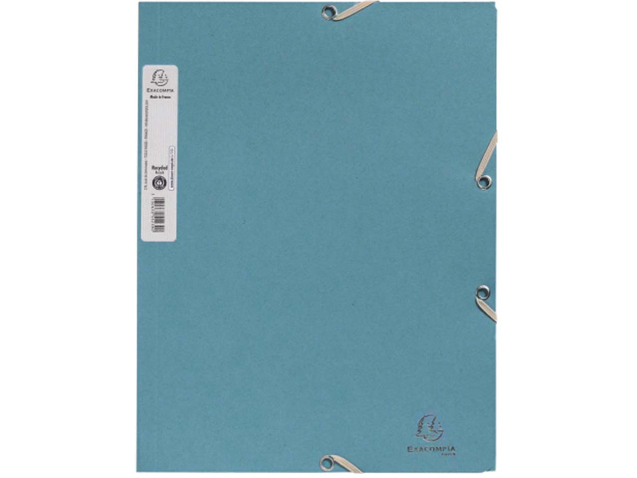 Exacompta Sammelmappe "AutentiK" mit Gummizug, 3 Klappen, blau-grau