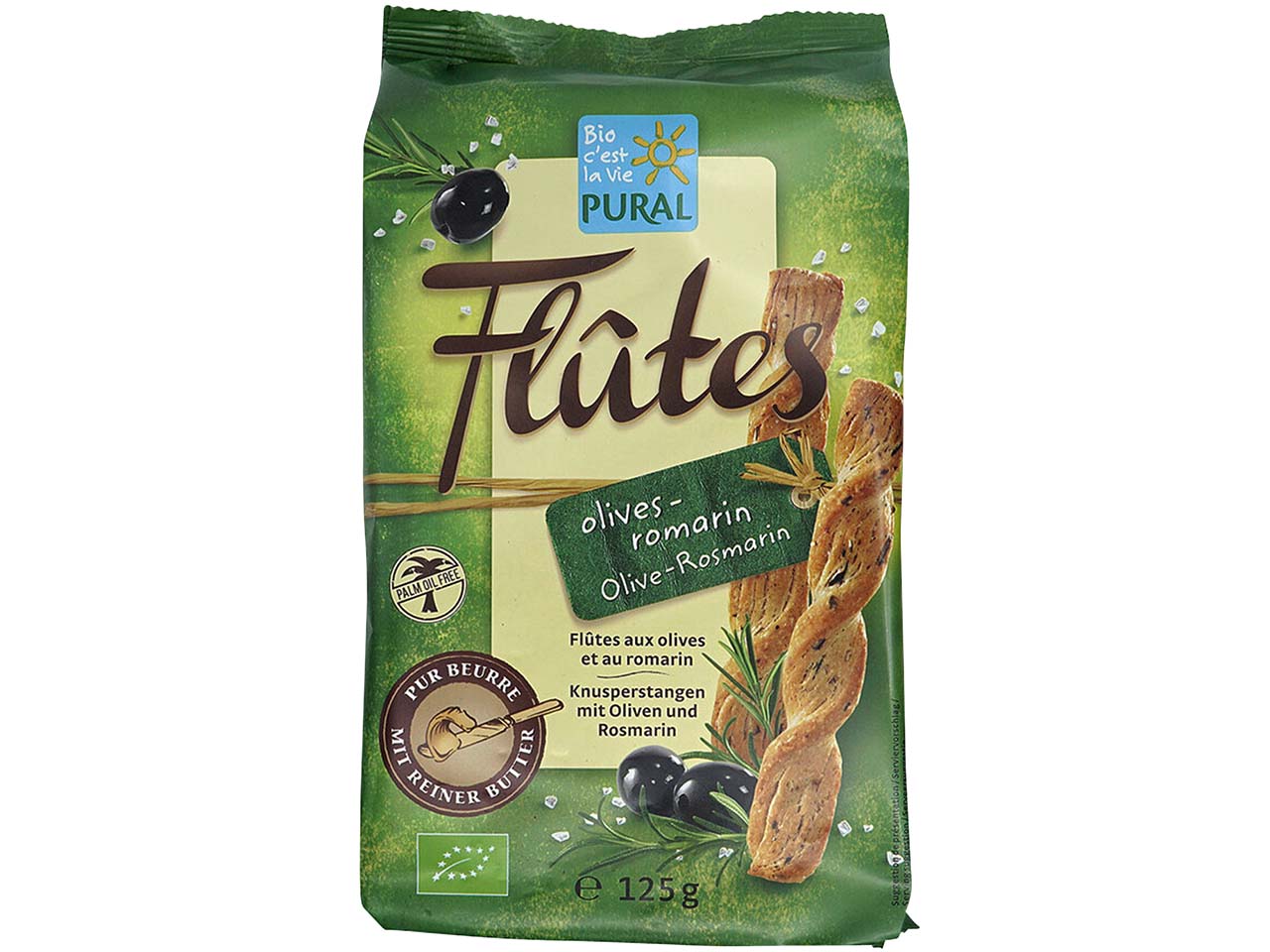 PURAL Bio-Hefegebäckstangen "Olive & Rosmarin", 125 g