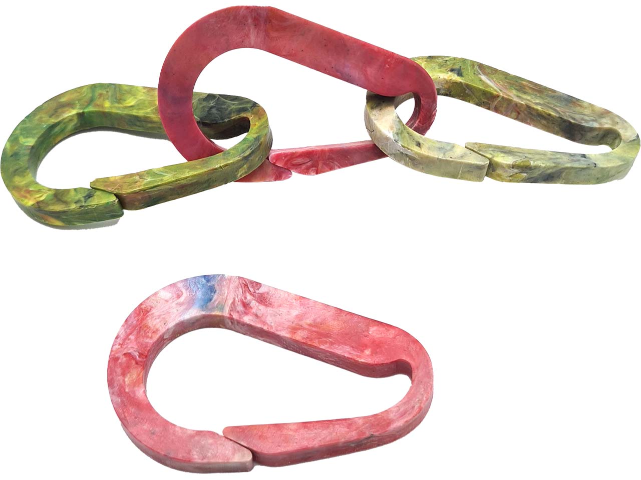Fair Zone Karabiner 4er-Set, aus Recyclingkunststoff, gemischte Farben