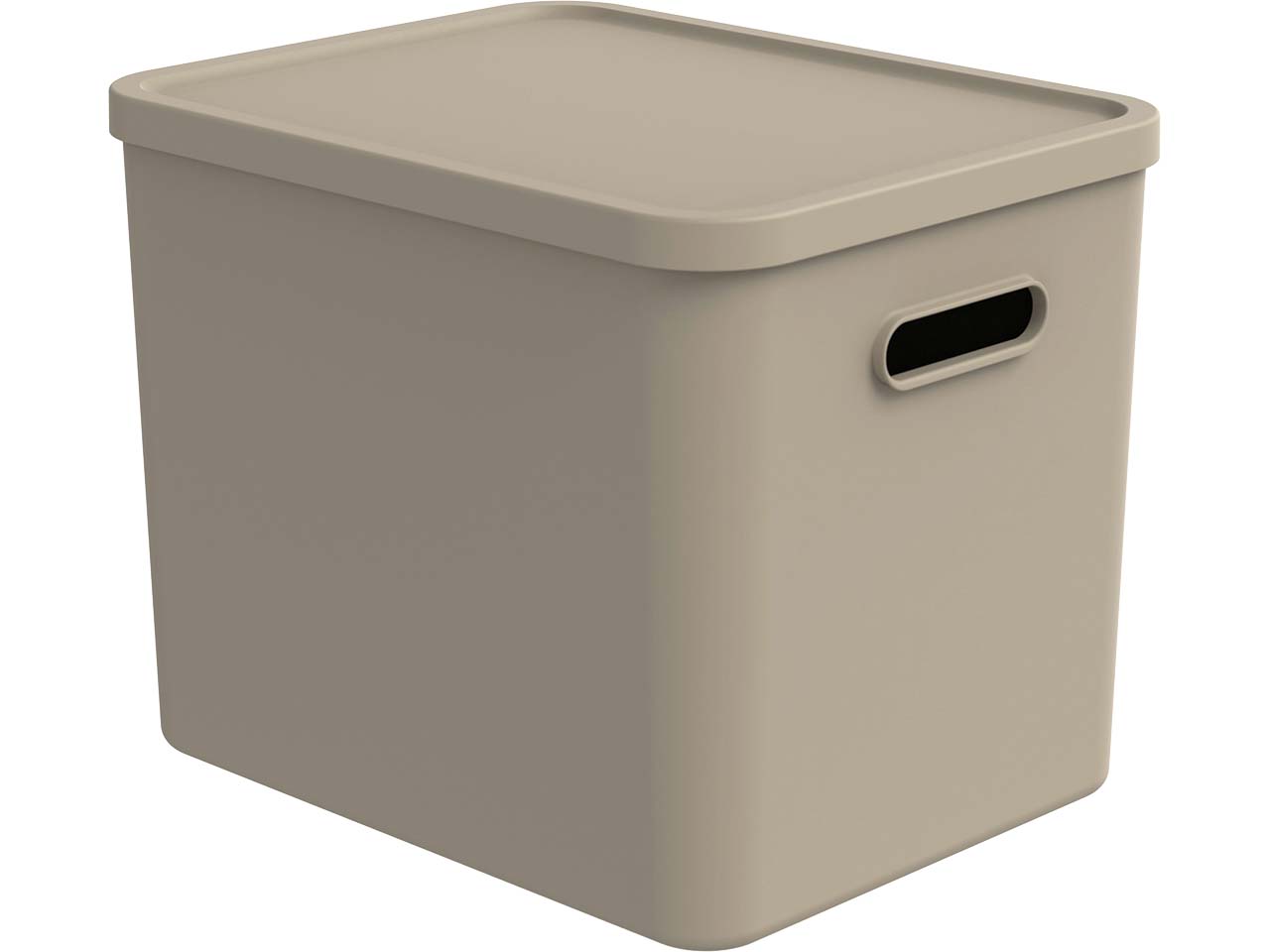 rotho Aufbewahrungsbox 'ALBULA' aus Recyclingkunststoff, 27 l, cappuccino