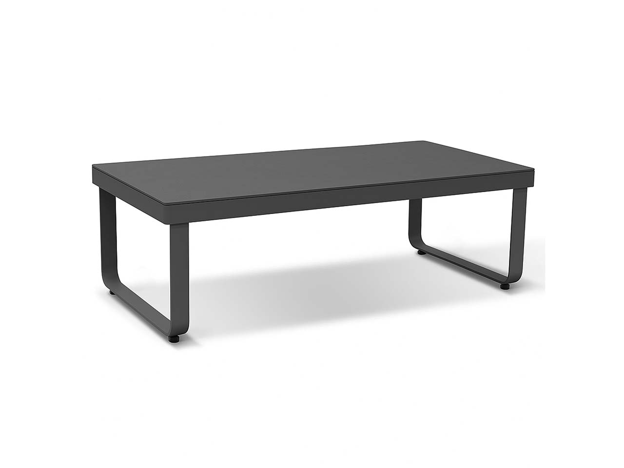 Beistelltisch "Porto" B 120 x T 60 x H 39 cm, Aluminium, Sinterstein, anthrazit