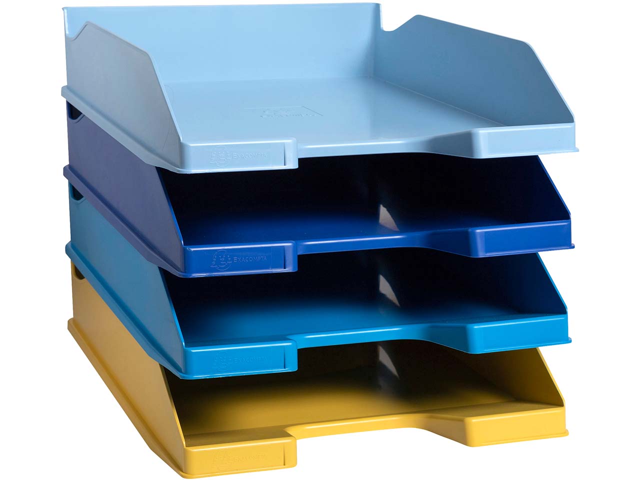 Exacompta Briefablage 'BEE BLUE Combo-Midi' mit 4 Fächern, aus Recylingkunststoff