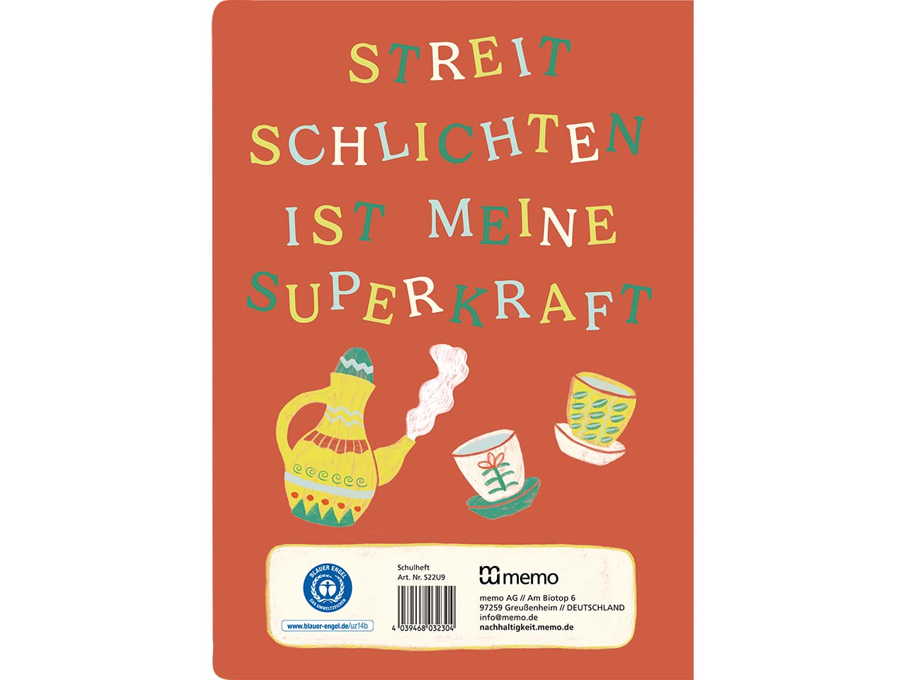 memo x SOS-Kinderdörfer weltweit Schulheft DIN A4, 16 Blatt, Lin. 20
