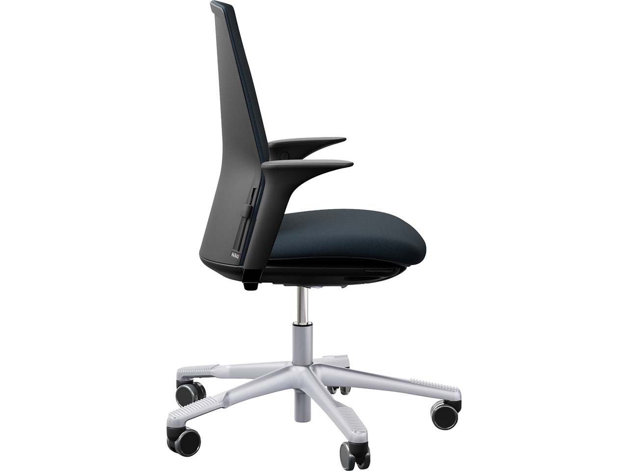 HAG Bürodrehstuhl "Futu 1200-S" mit AL, Gestell: silber, Stoff: "FutuKnit" Dusk