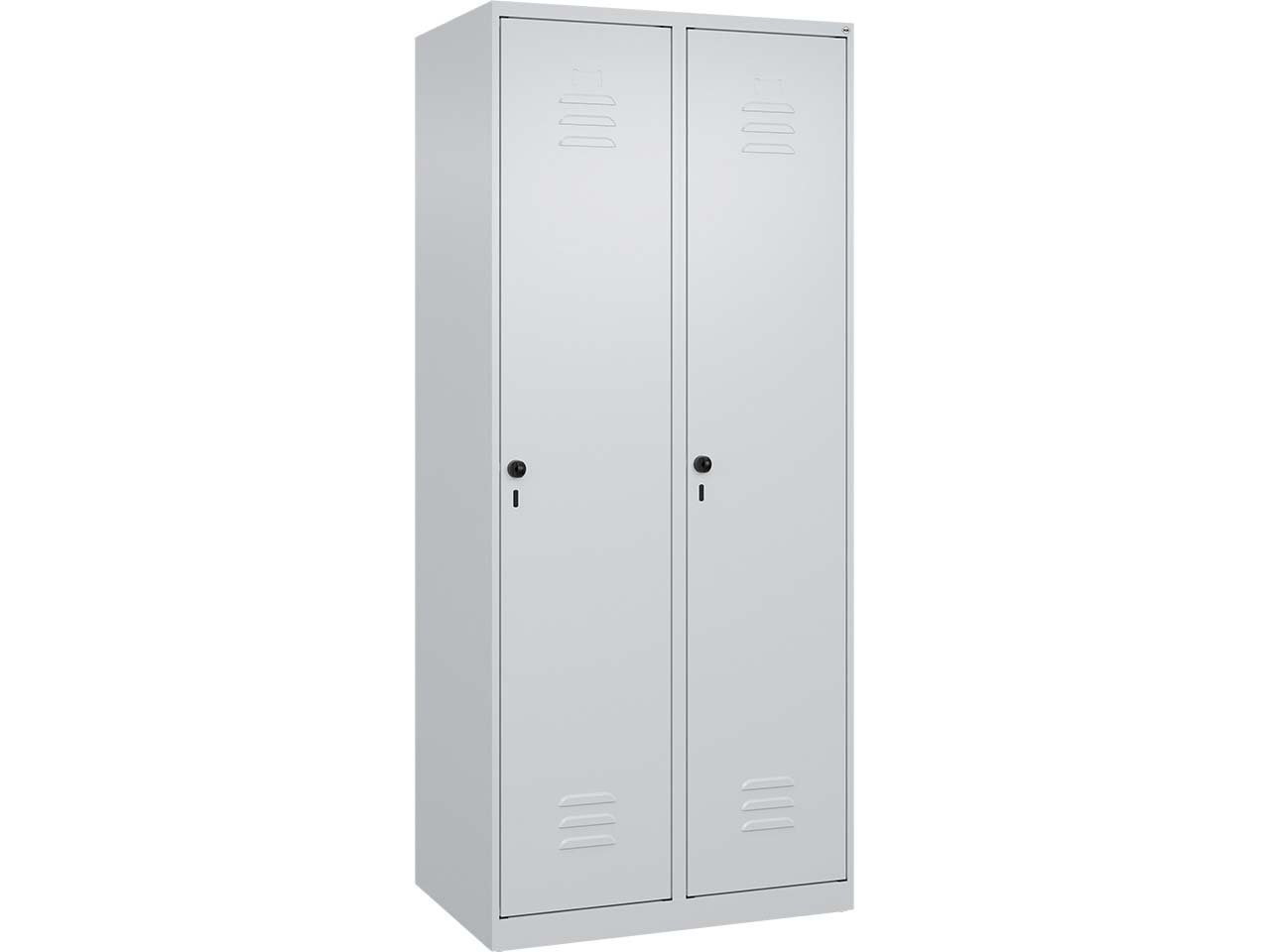 C+P Spind Classic PLUS, 2 Abteile, 1850x800x500mm, Lichtgrau/Lichtgrau