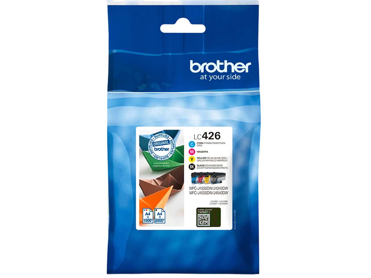 4er Set Brother Tintenpatronen LC-426BK/C/M/Y schwarz, cyan, magenta, gelb