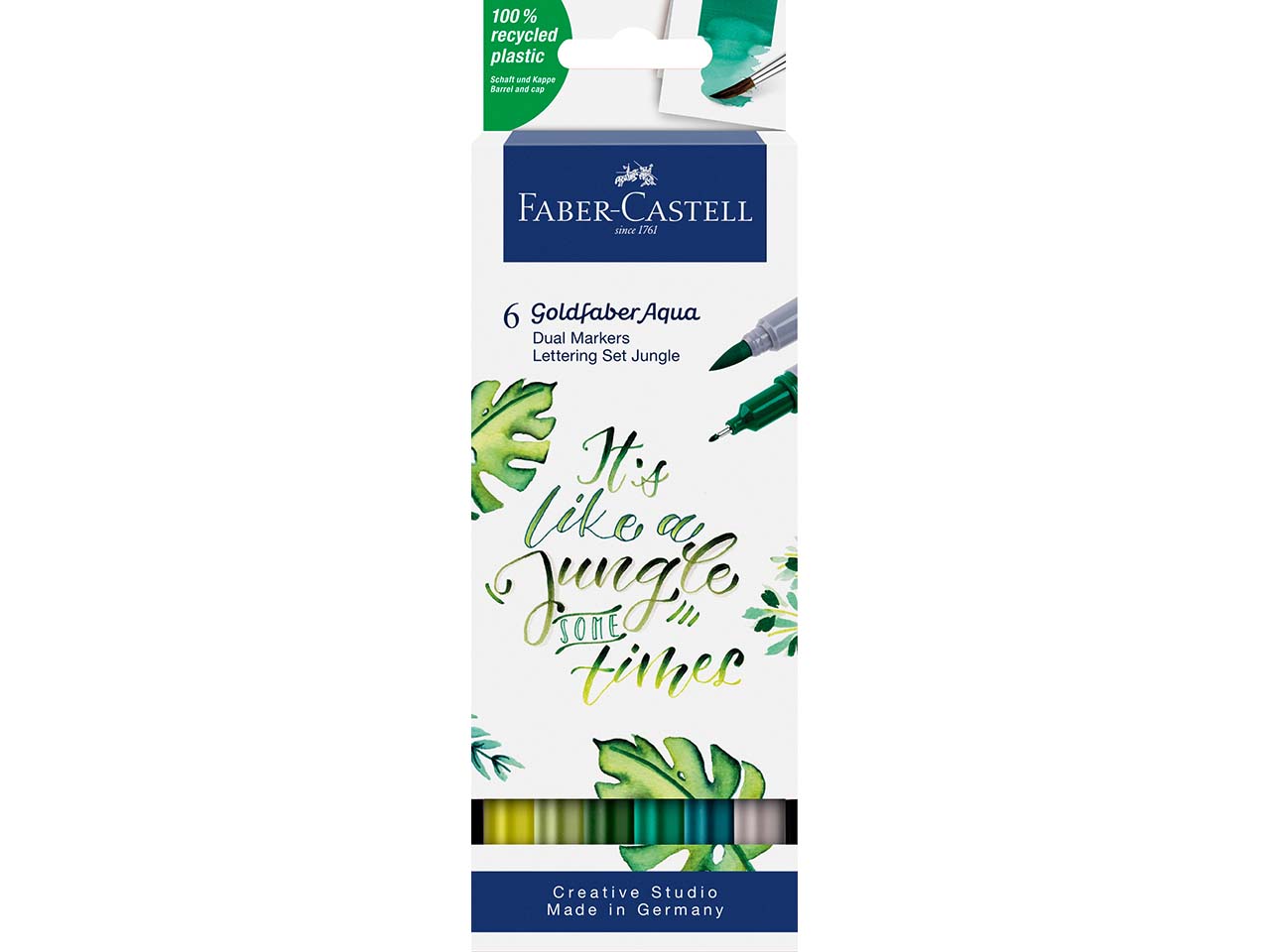 Faber-Castell Aquarell-Marker "Jungle" Goldfaber Aqua Dual, Lettering-Set, 6 Stück