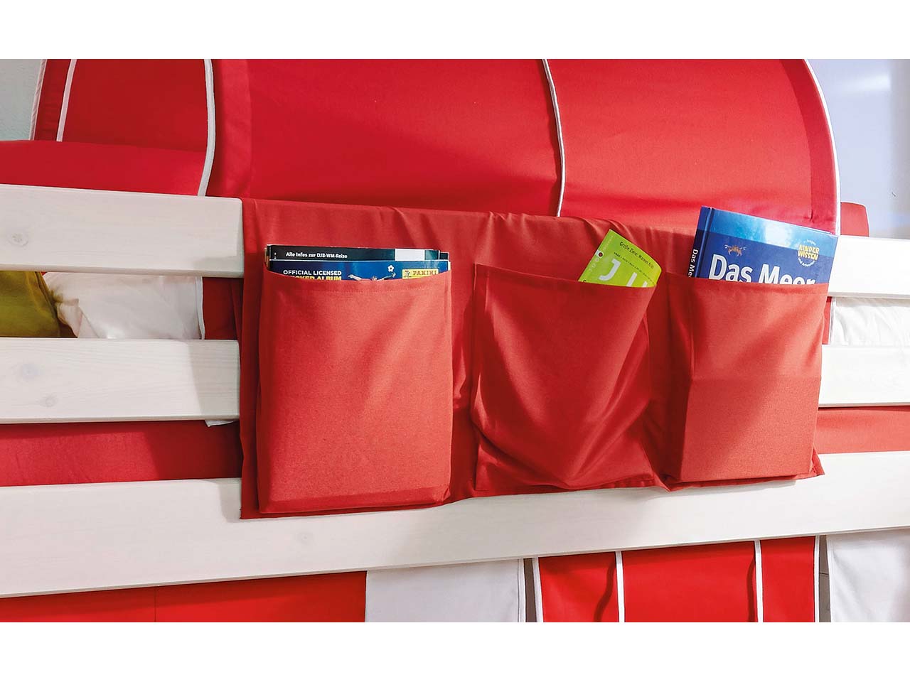 3er Tasche zum Einhängen für Hochbett "Infanskids" rot