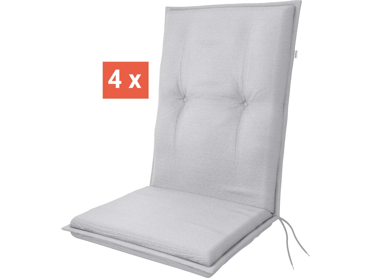 doppler Auflage "STAR" Midi, 4er-Pack, 110x48x6 cm, Polyester, grau