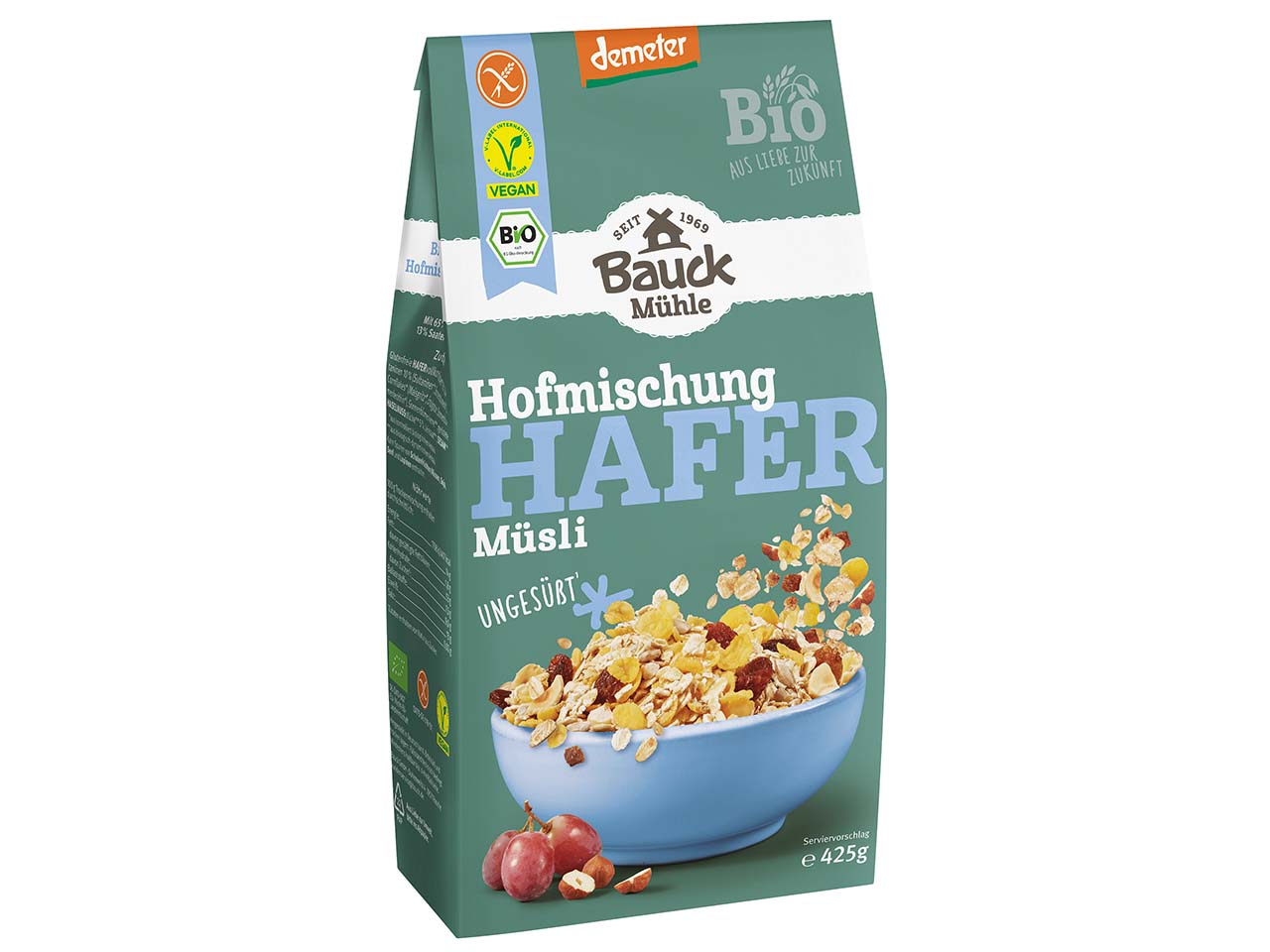 Bauckhof Bio-Hafer-Müsli "Hofmischung", glutenfrei, 425 g