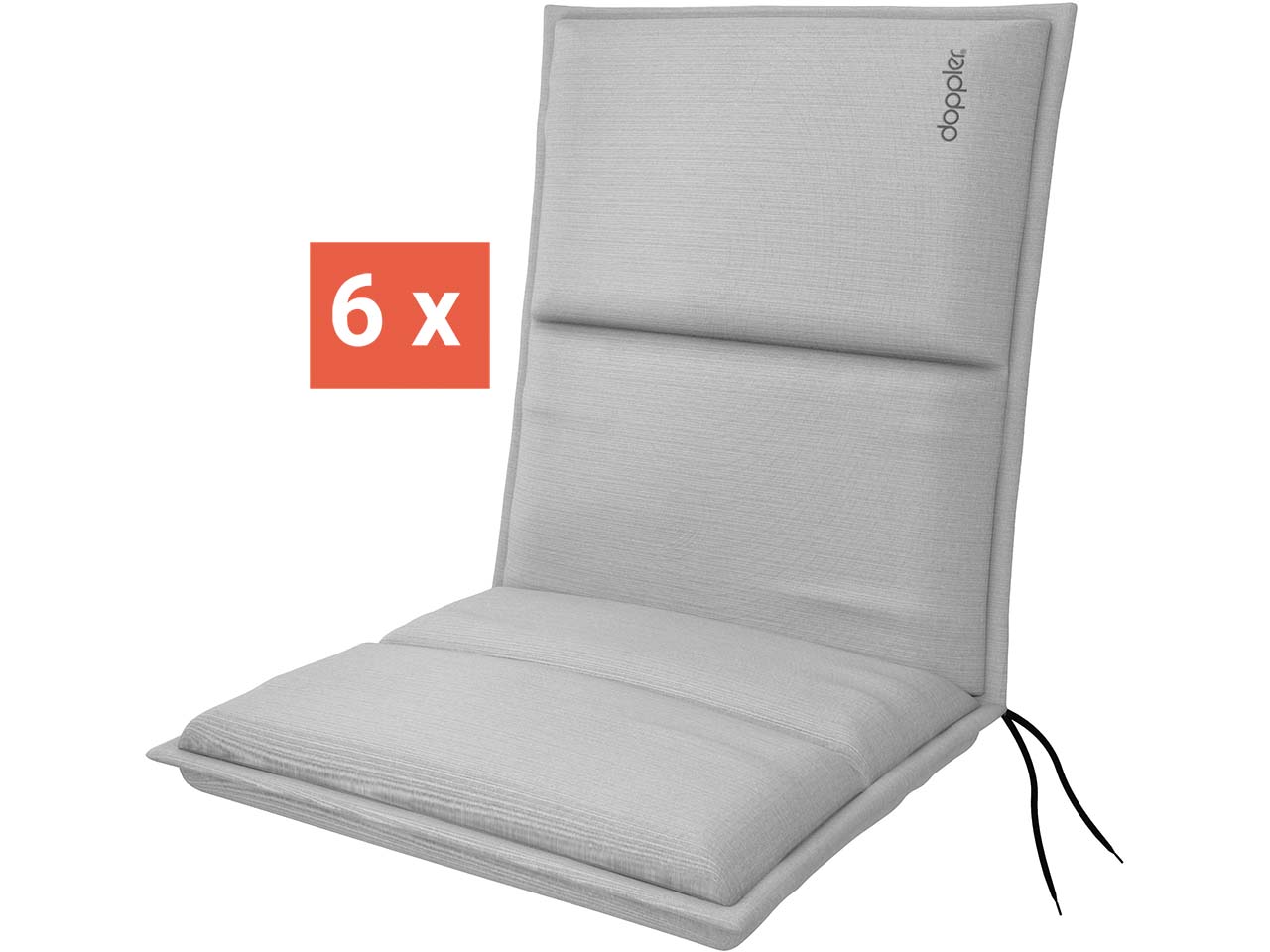 doppler Auflage "CITY" für Niederlehner, 6er-Pack, 100x48x6 cm, Polyester, hellgrau