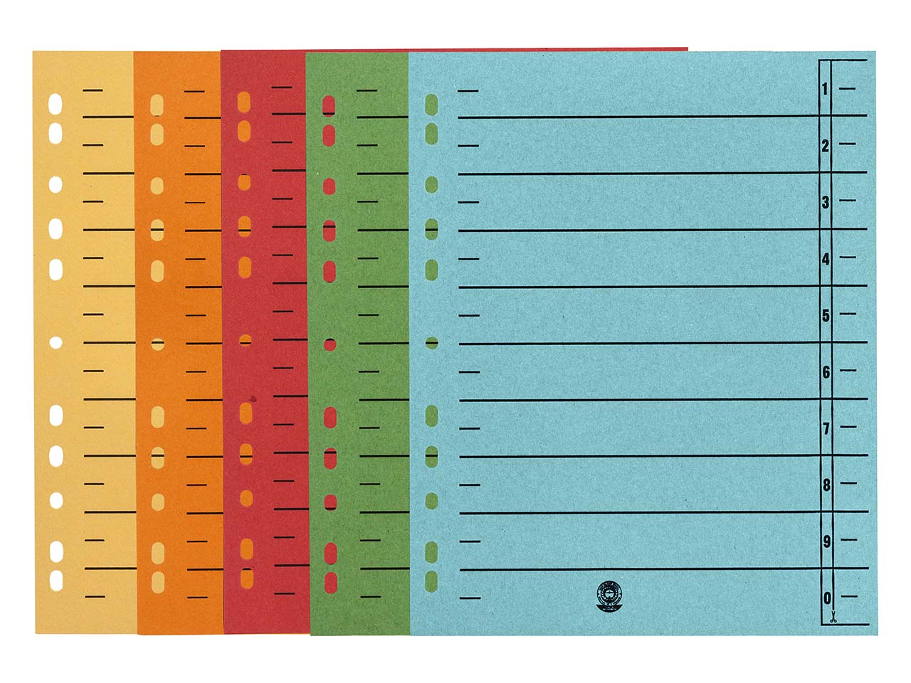 50 Trennblätter farbig sortiert