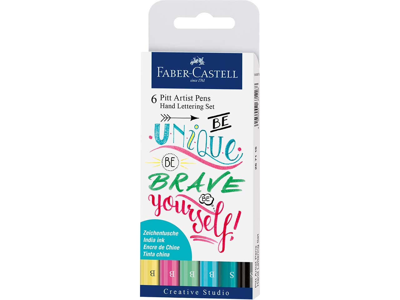 Faber-Castell Tuschestifte-Set, Pastelltöne, Pitt Artist Pen, Handlettering-Set, 6 Stk.