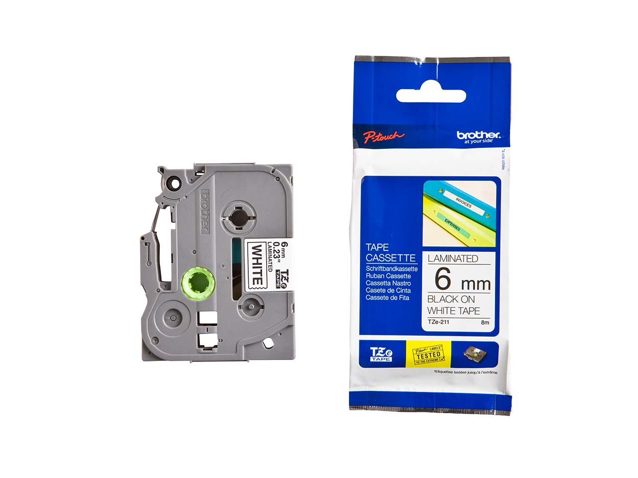 P-Touch Beschriftungsband 'TZe 211' weiß/schwarz