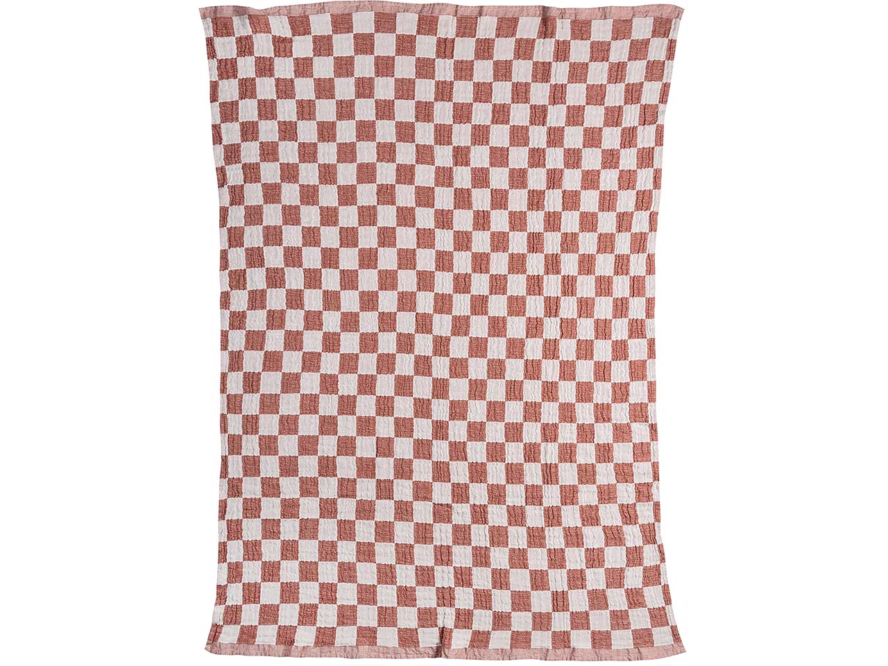 tranquillo Tagesdecke "CHECK" 130 x 170 cm, white/red