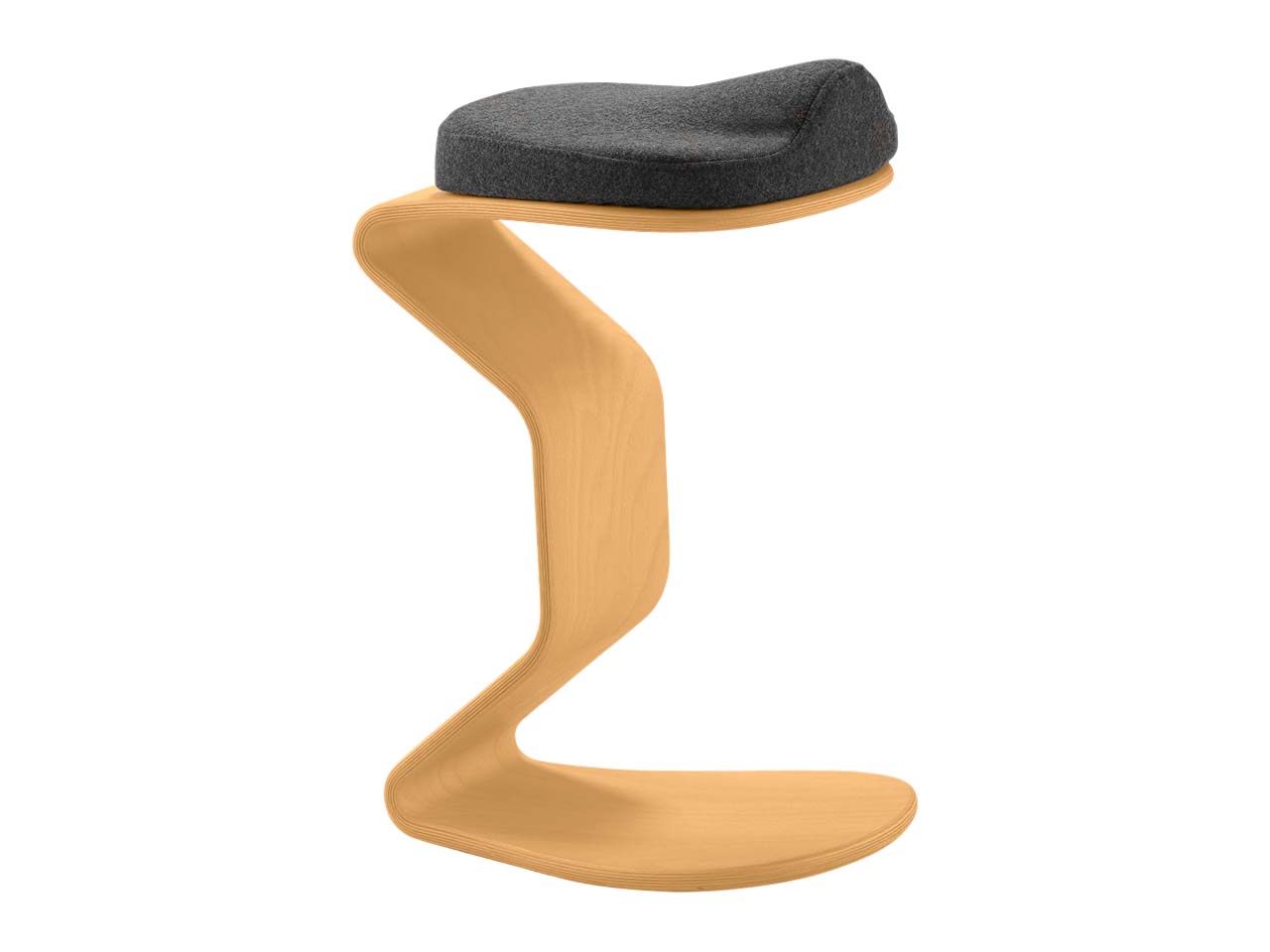 Bewegungshocker "Ercolino medium" mit 3D Sitz, Buche, anthrazit