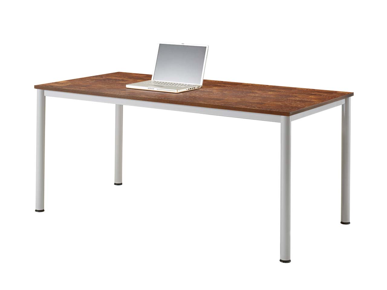 Schreibtisch "CONTACT Base" höheneinstellbar, 160 x 80 cm, silber, Robinie geölt