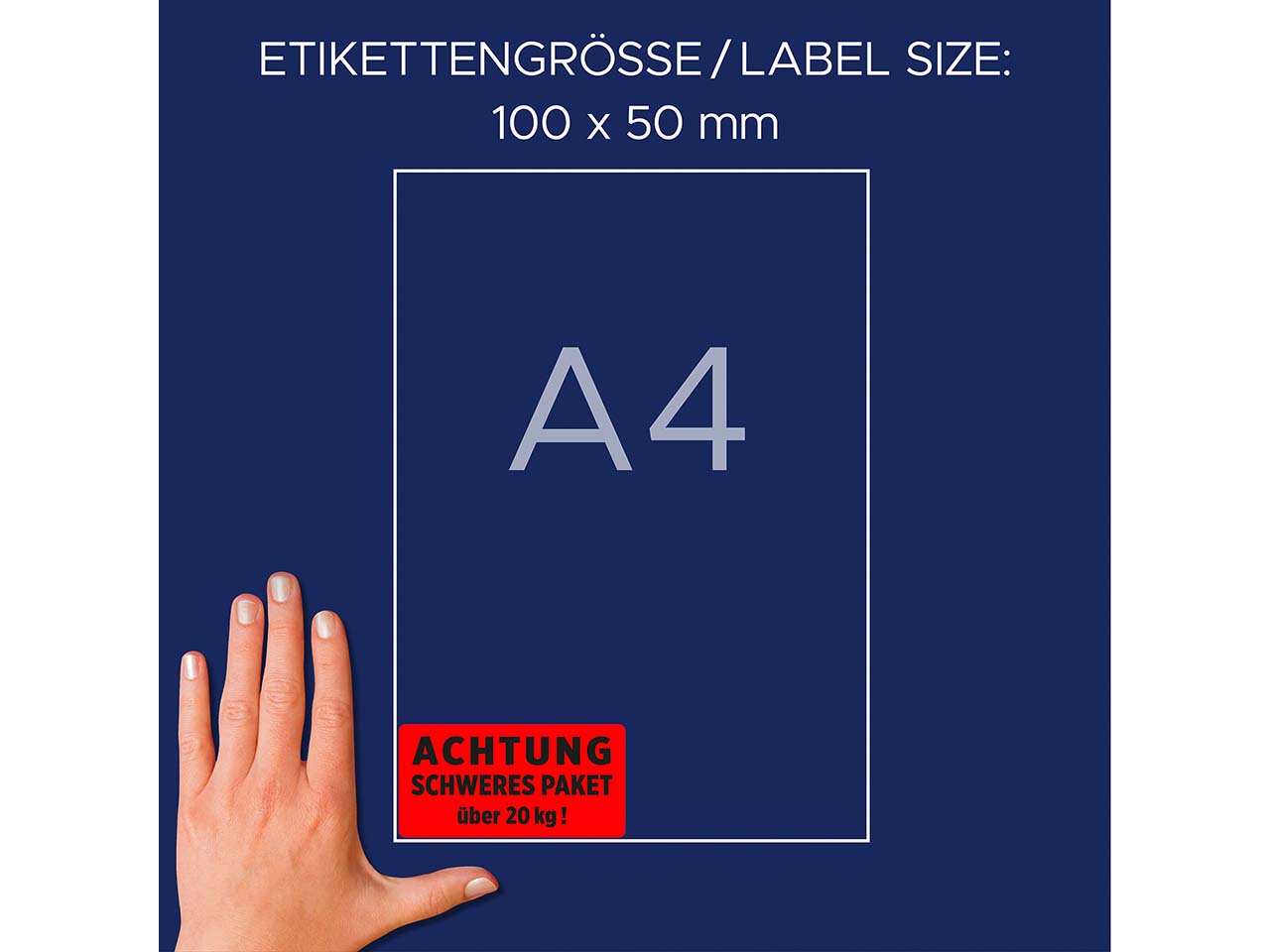 Avery Zweckform Warn-Etiketten "Schweres Paket über 20 kg"
