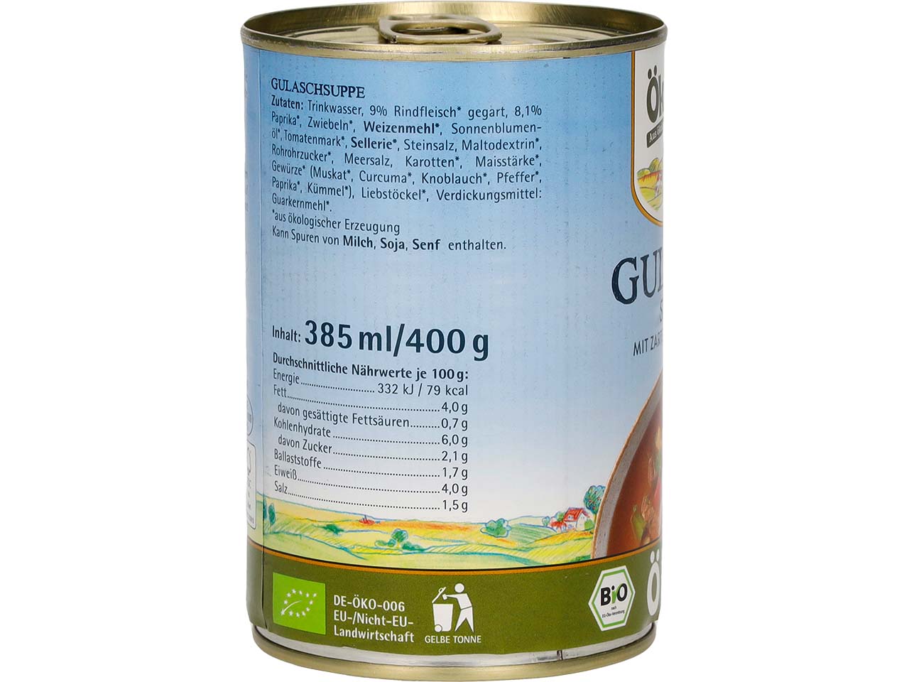 Ökoland Bio-Gulaschsuppe "ungarische Art" mit Rindfleisch, 400 g