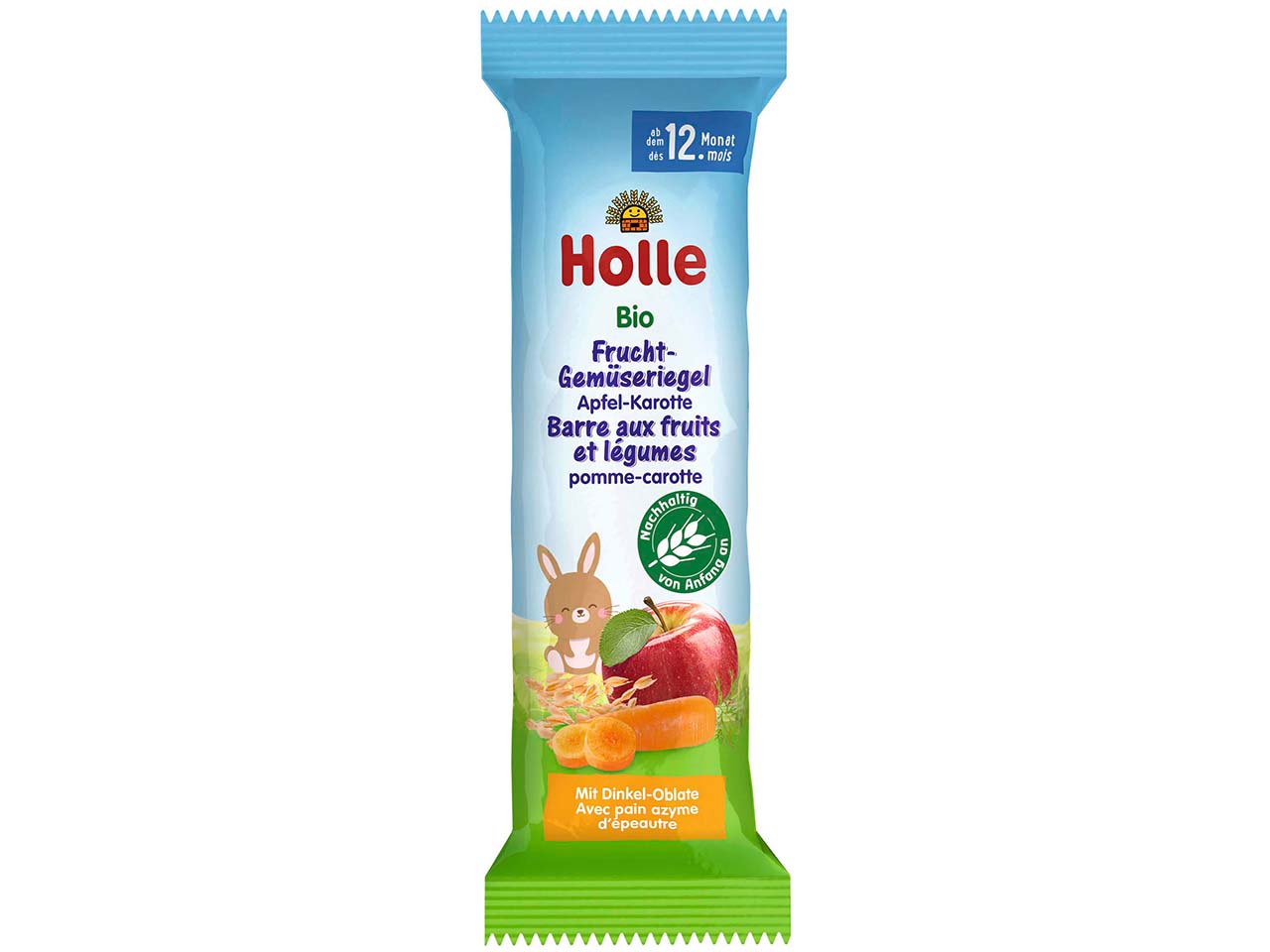 Holle Bio-Frucht-Gemüseriegel Apfel-Karotte, ab 12. Monat, 25 g