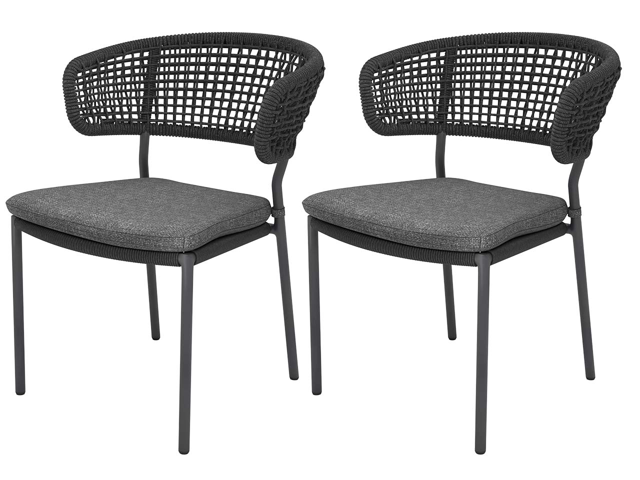 2er-Set Gartenstuhl "Spitz", anthracite