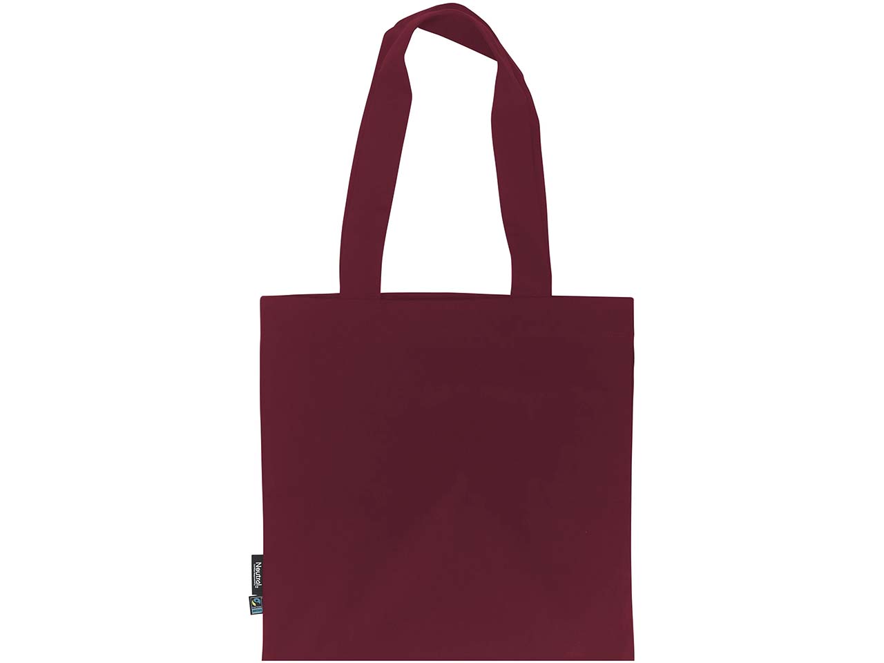 Neutral Bio-Tragetasche mit Bodenfalte, bordeaux