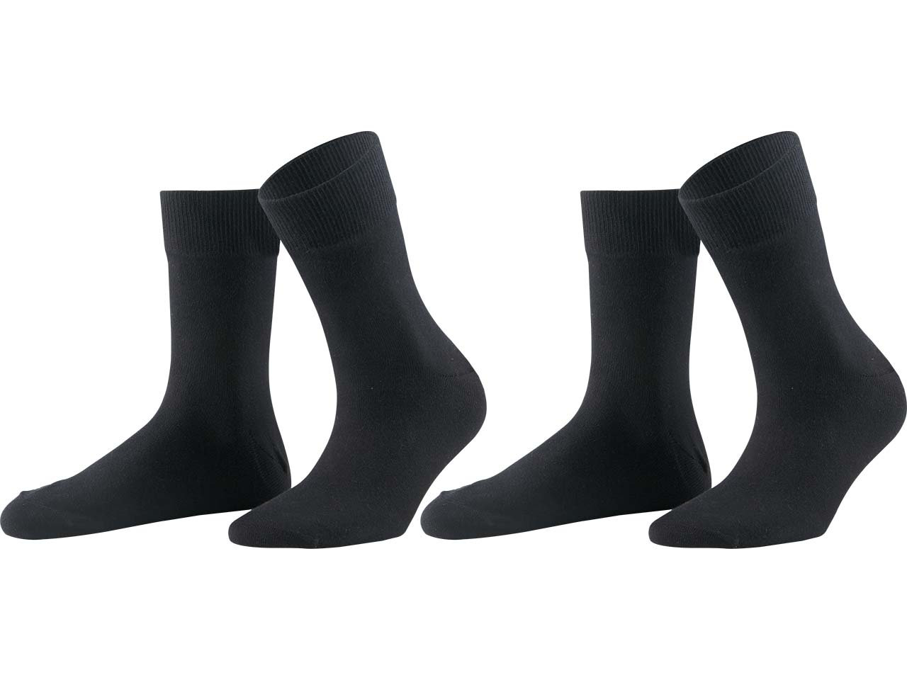 2er-Pack memo Komfort-Socken schwarz Gr. 43-46 aus Bio-Baumwolle