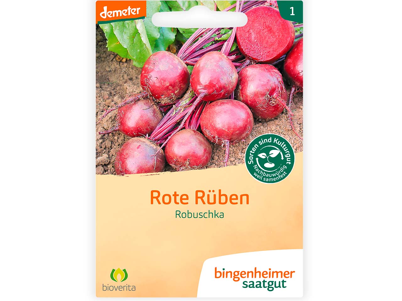 bingenheimer saatgut Bio-Samen Rote Bete "Robuschka", 1 Stk.