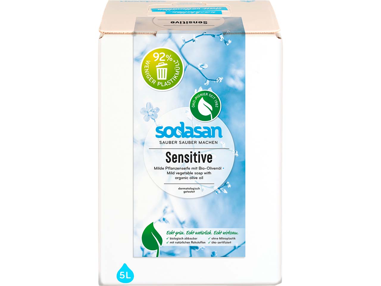 Sodasan Flüssigseife "Sensitive", Nachfüllung, 5 l
